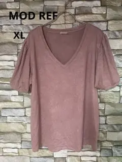 MOD REF ピンク Vネック 半袖 トップス XL