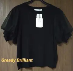 【新品未使用】Gready Brilliantシアーバルーンスリーブ五分袖ニット