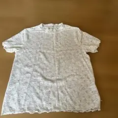 GU ホワイト レース 半袖 トップス M