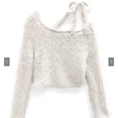 GRL ワンショルフェザーニットリボントップス ［dr747］