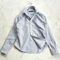 ラルフローレン ストライプコットンボタンダウンシャツ 美シルエット ポニー刺繍