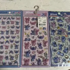 スティッチ ボンボンドロップシール ステッカー 3種セット　プチドロ