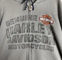 Harley-Davidson ジップアップパーカー 　グレー　古着のサムネイル
