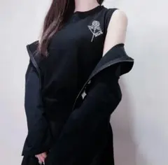 プロフ必読 nieR ニット タンクトップ ローズ ブラック 新品