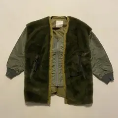 etsinta ファー切り替えジャケット ブルゾン ボア F