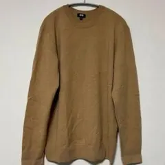【カシミヤ100%】UNIQLO ベージュ クルーネック ニット L