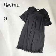 Beltax　フリルシアーワンピース　七分袖　フォーマル　エレガント