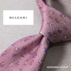 ブルガリ イタリア製最高級セブンフォールドタイ ネクタイ ピンク