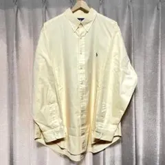 90s ラルフローレン　長袖シャツ　ボタンダウン　ＸＬ相当　オーバーサイズ