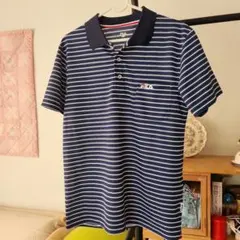 FILA ポロシャツ ボーダー柄 ネイビー メンズ Mサイズのサムネイル