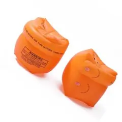 アームリング 大人 子供用浮き輪 インフレータブルアームバンド 腕輪　オレンジ