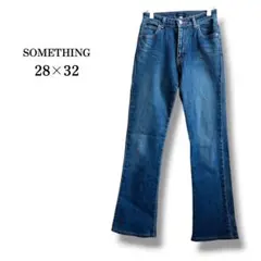 【SOMETHING】EDWIN セミフレアデニムパンツ　ブーツカット　ブルーのサムネイル