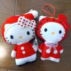 ハローキティ クリスマス＆いちごぬいぐるみセット　キティ　50周年記念