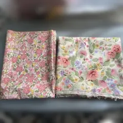 花柄生地 花柄ピンク系　２枚セット