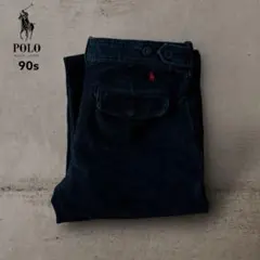 PolobyRalphLaurenラルフローレン太畝コーデュロイパンツブラック