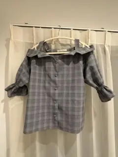 Amelie majestic legonオフショルダー チェック柄