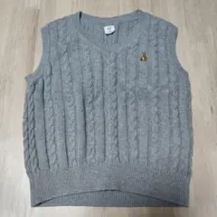GAP　キッズ　 ケーブル編み　ベスト　4歳　 グレー