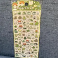 うさぎ猫緑シール新品！ボンボンドロップおはじきサンリオディズニーふわふわぷっくり