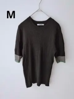 ♡未使用レディーストップス半袖黒サマーニット春夏Мサイズ