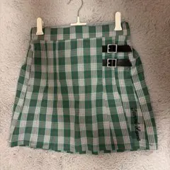 Jemini Love 緑と白のチェック柄プリーツスカート150