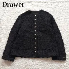 試着のみ✨ドゥロワー 23AW コットン ツイード スナップノーカラージャケットのサムネイル