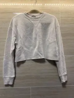 ZARA クロップドセーター Mサイズ ライトグレー