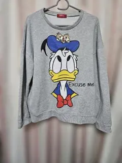 ★★ドナルドダック トレーナー ★L★両ポケット付き★可愛い✨✨
