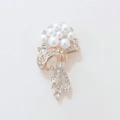 パール ブーケ ブローチ・エレガント ゴールド ハレの日 e2-1-2457