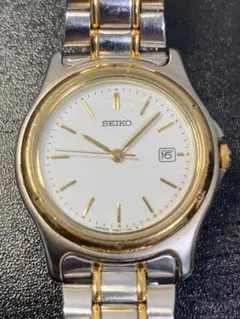 稼働 SEIKO ゴールド V701-1920 クオーツ メンズ腕時計 S315 - メルカリ