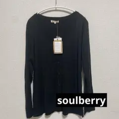 【新品】Soulberry Ｖネックカーディガン ブラック 3Lのサムネイル