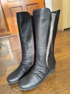 エスプレッソ Espresso 楽チン 柔らかレザーチェック柄ゴアミドルブーツ