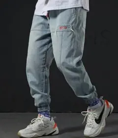 ジーンズ メンズ 九分丈 サルエルパンツ ゆったりめ デニムパンツ 大きいめ