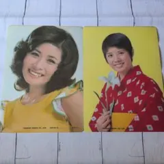 昭和レトロ 当時物 トンボ鉛筆 下敷き 2枚セット 小柳ルミ子 森昌子 アイドル