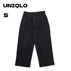 UNIQLO ユニクロ デニムアンクルワイドパンツ ダークネイビー S 古着