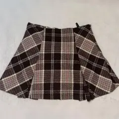チェック柄 プリーツミニスカート ブラウン系 GRL