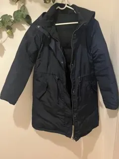 なみき様用　ネイビー フード付き ダウンコート