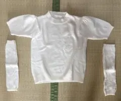 アームウォーマー付きニット