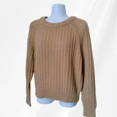 【UNIQLO】ローゲージ クールネックセーター ベージュ L