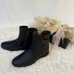 未使用 アシックス ペダラ サイドジップ ショートブーツ 撥水レザー 訳あり