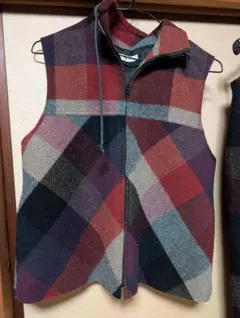 チェック柄ニットベスト