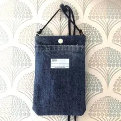 ハンドメイド スマホショルダーバッグMジーンズリメイク外ポケット大2