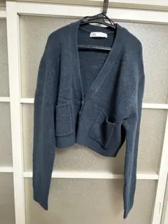 ZARA ショート丈カーディガン ネイビーＭ