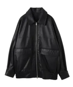 オーバーサイズ ブラック レザージャケット