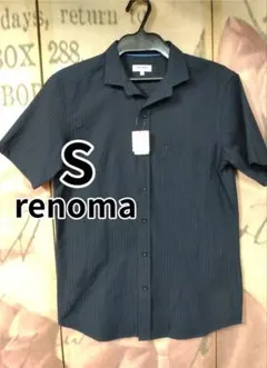 renoma 半袖シャツ ネイビー Sサイズ　サッカー地のサムネイル