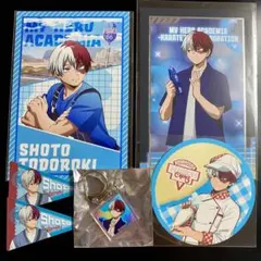 ヒロアカ 轟焦凍 カラオケの鉄人 ストローチャーム&缶バッジ&カード 5種 僕のヒーローアカデミア カラオケの鉄人 アクリルストローチャーム 轟