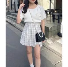 NICE CLAUP ツイードミニスカート