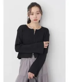 【earth music&ecology】ダブルジップニットカーディガン