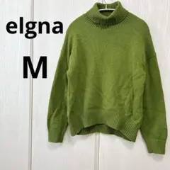elgna 【M】グリーン タートルネック セーター