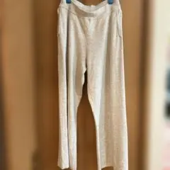 UNIQLO ウォッシャブルミラノリブニットパンツ オフホワイトXL