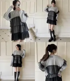 epine é tulle frill long tee チュール ワンピースのサムネイル